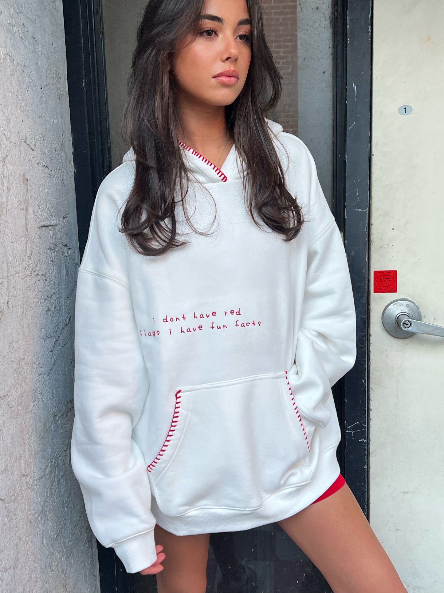 Fun Fact Embroidered Hoodie